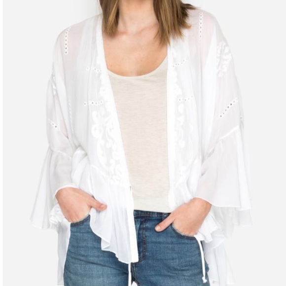 ❌SOLD❌ Johnny Was Demoran Ruffle Kimono Top - Picture 6 of 7